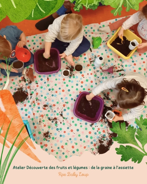 🌱🥕 À la découverte des fruits et légumes au RPE Baby Loup ! 🥦🍎
