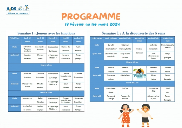 MOMES EN COULEURS - ACCUEIL DE LOISIRS 19 FEVRIER AU 1ER MARS 2024 © AGDS