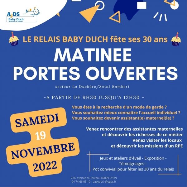 MATINEE PORTE OUVERTE BABY DUCH - FETE SES 30 ANS