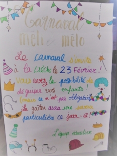  Le Carnaval est à la crèche le 23 février 2021